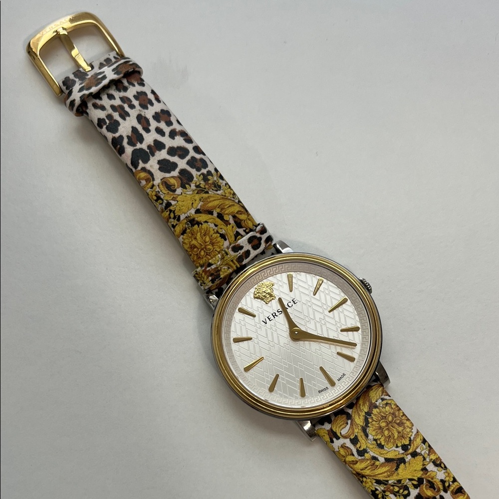 Versace V-Circle Watch (The Manifesto Edition) Leopard Leather Women’s